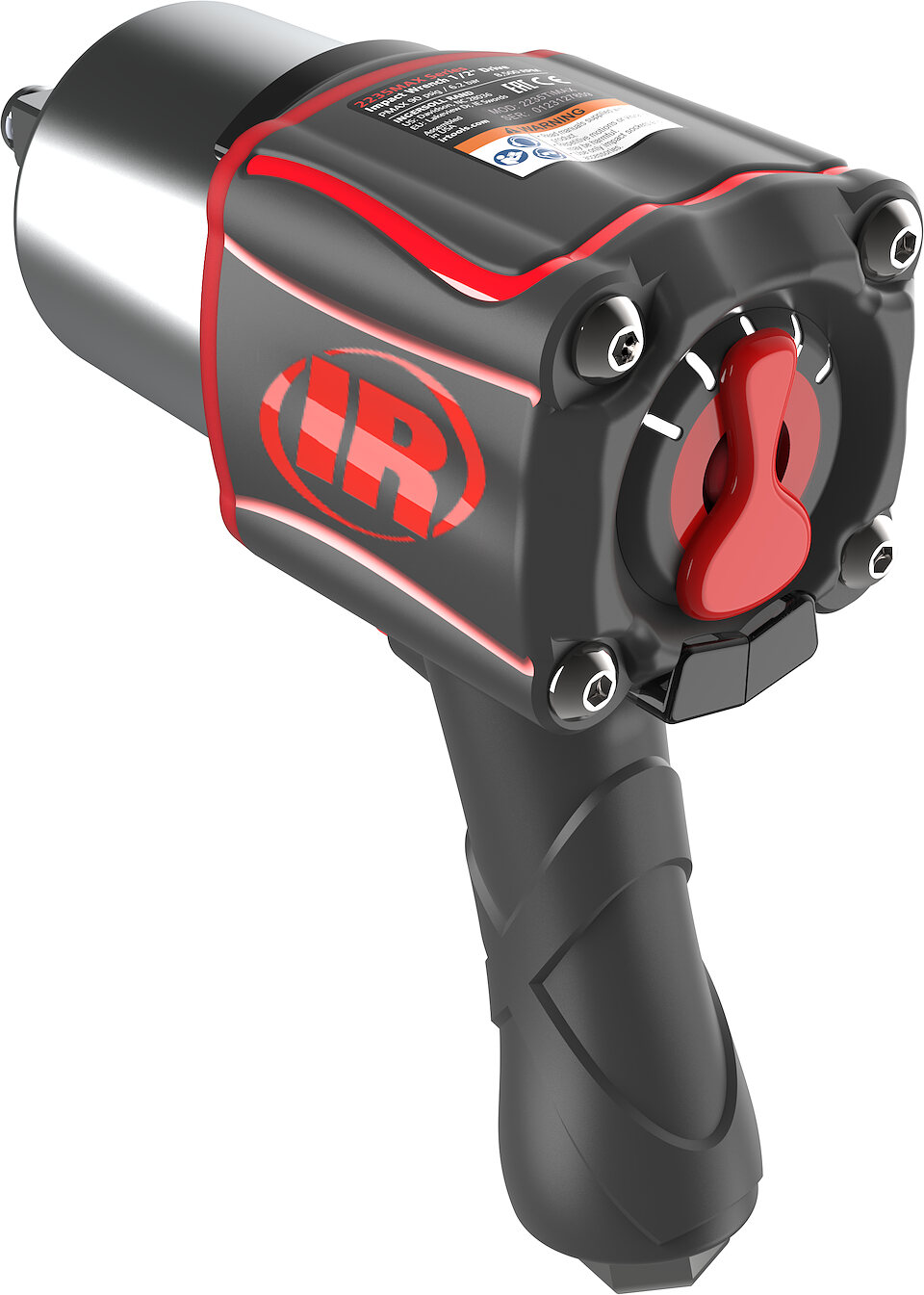 Ingersoll Rand pneumatic impact wrench, black and red